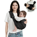 Baby Sling Carrier, Toddler Carrier Sling with Double Safety Buckle and Adjustable Shoulder Strap(7-30lbs), Baby Carriers One Size Fits All, Black by TinyTreasures Baby Boutique