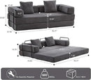 Convertible Sleeper Sofa Bed, Compression Folding Sofa with Pillow, No Assembly Required, Shape Frame, Floor Sofas Lounge Couch for Living Room, Bedroom, Small Spaces(Corduroy, 77''W, Dark Grey) by CozyNest Decor