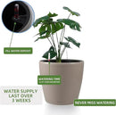 Dexceder 11x10 Inches Self Watering Planter Indoor Outdoor, Inner Pot Design, Thickened Table Flower Plant Pot with Water Level Indicator (Taupe Matte) by CozyNest Decor