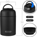 Thermo for Hot Food & Drinks, Thermo Lunch Box, 17oz Vacuum Insulated Food Container with Spoon&Drawstring Bag, Soup Thermo for Adults, Black by TinyTreasures Baby Boutique