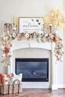 DearHouse Pumpkin Fall Maple Leaf Garland, 6Ft Hanging Vine White Maple Garland Artificial Autumn Foliage Thanksgiving Decor for Home Wedding Fireplace Party Christmas by CozyNest Decor
