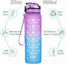 Enerbone Water Bottle, Leakproof BPA & Toxic Free, Motivational Water Bottle with Times to Drink and Straw, Fitness Sports Water Bottle with Strap for Office, Gym, Outdoor Sports by CozyNest Decor