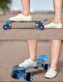 Skateboards Complete 22 Inch Mini Cruiser Retro Skateboard for Kids Boys Youths Beginners by TinyTreasures Baby Boutique