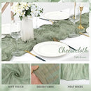 20 Pack Sage Green Cheesecloth Table Runner 10FT Rustic Gauze Fabric Cheese Cloth Table Runner for Wedding Bridal Baby Shower Table Decor 20 x 120 Inch Long Boho Sheer Birthday Party Table Decorations by CozyNest Decor