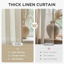Joydeco Curtains, 108 Inches Long, 2 Panels Set, Farmhouse Drapes for Living Room, Semi-Blackout, Linen-Polyester, Ivory on Linen, Rod Pocket by CozyNest Decor
