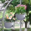 12 Inch Hanging Baskets 2 PC with Chains, Self-Watering Hanging Planters for Indoor Outdoor Plants, Plastic Hanging Flower Pots,Speckled Grey by CozyNest Decor