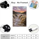 The surging waterfall scenery in the canyon is suitable for posting in the living room bedroom and office landscape posters by CozyNest Decor