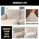 PrinceDeco Sectional Couch Covers Velvet Cushion Covers for Sectional Couch Washable Cushion Covers for Sectional Sofa Pet Friendly Sectional Sofa Slipcovers(1 Chaise Back+ 3 Sofa Back,Ivory) by CozyNest Decor