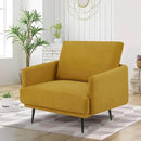 Oversized Accent Chair for Living Room Chairs Reading Arm Chair Comfy Modern Single Sofa Side Chairs with Metal Legs & Soft Cushion for Bedroom, Balcony,Waiting Room (Amber Yellow-1pcs) by CozyNest Decor
