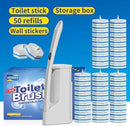 Disposable Toilet Brush Cleaning System with 50pcs Refills Pads Replacement Heads, Toilet Cleaning Stick, Wall Mounted Toliet Wand Kit Bathroom Maintenance, Toilet Bowl Cleaner Wands Holder and Set by CozyNest Decor