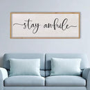 LuZhiQiang Stay Awhile Home Sign Wall Decor 40"X15" Large Solid Wood Frame For Hallway Living Room Entryway Wall Art Hanging (Wood) by CozyNest Decor