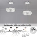 11.8" Crystal Chandelier LED Round Flush Mount Ceiling Light Fixture Modern Hanging Pendant Lighting Mini Ring Chandeliers for Dining Room Kitchen Island Hallway Bathroom (Cool White) by CozyNest Decor
