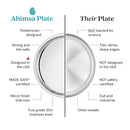 Ahimsa Stainless Steel Kids Dinnerware Set - 5 Piece Toddler Plates and Bowls Set, Pediatrician Designed, Includes Non Toxic Toddler Plate and Bowl, Kids Utensils and Cup (Classic Stainless Steel) by TinyTreasures Baby Boutique