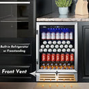 24 Inch Beverage Refrigerator Cooler,210 Cans Wide Beverage and Beer Fridge with Glass Door and Powerful Cooling Compressor, Built-in/Freestanding Drink Fridge for Kitchen, Bar or Office by CozyNest Decor