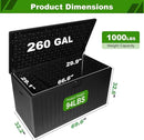 320 Gallon Outdoor Storage Box Waterproof, Extra Large Plastic Outside Deck Box Weatherproof, Resin Patio Storage Bin with Lock and Lids for Pool Equipment, Cushion by GreenHaven Gardens
