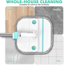 Upgraded Spin Mop and Bucket Self-Standing Mop Bucket Separate Dirty and Clean Water System Self Wringing 360° Rotating Clean Mop and Bucket Set with14Pads Mop-Blue by CozyNest Decor