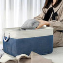TheWarmHome Organization and Storage Basket for Organizing - X Large 3 Pack 17.7L×13.8W×9.8H in Collapsible Storage Bin for Shelves, Basket for Gifts Empty Toys Organizer Gift (White & Jean Blus) by TinyTreasures Baby Boutique