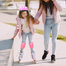 Totority Kids Helmet Knee Elbow Pads: 7pcs Children Skating Helmet Skateboard Knee Gear Wrist Cuff Elbow Protectors Pink by TinyTreasures Baby Boutique