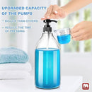 GMISUN Laundry Detergent Dispenser, 2 Pack Liquid Laundry Soap Dispenser, 64oz Storage Container for Farmhouse Laundry Room Decor, Liquid Bottle Organizer for Detergent/Softener/Bleach by CozyNest Decor