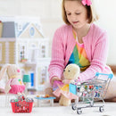 134pcs Mini Shopping Cart Basket Miniature Food Drink Bottle Supermarket Metal Handcart Toys Doll House Store Cosplay Game Dollhouse Grocery Fruit Cake Bread Party Trolley Model Dollar Bills by TinyTreasures Baby Boutique
