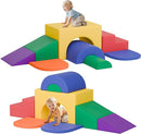 ‌Soft Climbing Toys for Toddlers, 7-Piece Baby Soft Foam Climbing Blocks, PU Leather Gym Climb and Crawl Activity Play Set, Indoor Climbing Toys for Kids and Children, Classic by TinyTreasures Baby Boutique