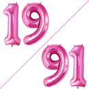 GOER Number 19 Balloons for 19th Birthday Sweet 19 Party Decorations,42 Inch Jumbo Foil Helium 91 Balloons for 91st Birthday Party Decoration (Hot Pink) by TinyTreasures Baby Boutique
