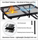 23”L×15”W×22”H Small Metal Folding Table, Camping Grill BBQ Side Table for Outdoor Garden Patio Yard- Portable Lightweight, Compact Grill Stand by GreenHaven Gardens