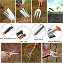 Garden Tool Set,10 PCS Stainless Steel Heavy Duty Gardening Tool Set with Soft Rubberized Non-Slip Ergonomic Handle Storage Tote Bag,Gardening Tool Set Gifts for Women and Men by GreenHaven Gardens