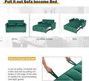 3 in 1 Sleeper Sofa Bed, Futon Sofa Bed for Living Room with Side Pocket, Green Sleepers Sofas Couch with Pullout Beds, Convertible Love Seat Sleepers Couch for Living Room, Bedroom by CozyNest Decor