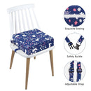 SMZCTYI Toddler Booster Seat for Dining Table, Stronger Support Non-Slip Bottom Double Safe Straps Booster Seat Dining Toddler, Portable Travel Increasing Cushion (Navy Blue Rabbit) by TinyTreasures Baby Boutique