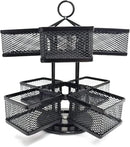 Tea Bag Organizer Coffee Holder Storage Spinning Carousel Basket Black Adjustable Tea Caddy For Kitchen Counter, Countertop, Cabinet by CozyNest Decor