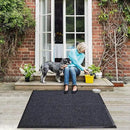 Fani Heavy Duty Large Grey Striped Floor Door Mat - Waterproof Low Profile Home Rug with Anti-Skid Rubber Back (Gray, 23" x 35") by GreenHaven Gardens