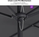 PURPLE LEAF 14ft Patio Market Umbrella Outdoor Double-Sided Umbrella with Base and Crank Rectangle Table Umbrella for Pool Deck Garden, Grey by GreenHaven Gardens