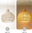 Arturesthome White Rattan Pendant Light for Kitchen Island Sink, Wicker Chandelier, Handmade Woven Hanging Ceiling Light Lampshade by GreenHaven Gardens