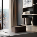 La Jolie Maison Vegan Leather Storage Boxes with Lids, Set of 3 Decorative Storage Containers Organize Stackable Storage Box, Mocha by CozyNest Decor