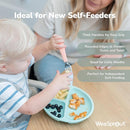 WeeSprout Toddler Utensils, 3 Forks & 3 Spoons, 18/8 Stainless Steel & Food Grade Silicone, Thick Easy-Grip Handles, Perfect Length For New Self Feeders, Gentle On Gums & Teeth, Dishwasher Safe by TinyTreasures Baby Boutique