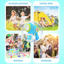 2 Pack Bubble Gun Machine for Kids, Automatic Light Up Bubble Blower with 4 Bottles 10 Bags Refill Solution Bubble Guns Blaster for Toddlers, Outdoor Toys Gifts Wedding Easter Party Favor by TinyTreasures Baby Boutique