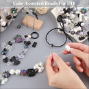 Assorted 170-230PCS Black Acrylic Beads for Bracelet Making, Flower Bow Butterfly Candy GummyBear Aesthetic Bracelet Charms,Cute Beads for Jewelry Making DIY Necklace Keychain Phone Charm by TinyTreasures Baby Boutique