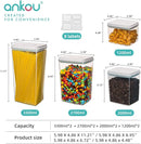 Ankou Food Storage Containers Pop Airtight Food Storage Containers with Lids for Kitchen Pantry Organizing Cereal Snack Flour Sugar Coffee Spaghetti Stackable - 8 Pcs (1.2, 2.0, 2.7, 3.3qt)*2 by TinyTreasures Baby Boutique