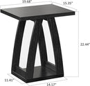 End Tables Living Room, Side Table Beside Sofa, Nightstand for Bedroom, Couch Side Table with Shelf, Modern End Table for Living Room, Black End Table by CozyNest Decor