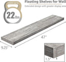 Sorbus Floating Shelves for Wall - 48 Inch Long Bathroom Shelves, Wall Decor for Bedroom, Kitchen, Living Room & Book Storage - Mounted Floating Shelf with Invisible Brackets (Gray, 3 Pack) by CozyNest Decor