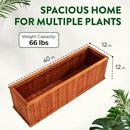 IDZO Wooden Window Box 40 in, Spacious Wooden Planter Boxes with Convenient Drainage Holes, Durable Oil Coated Window Box for Flowers & Plants, Decor Garden, Balcony, Backyard, Easy Assembly by CozyNest Decor