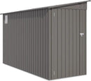4 * 9.2 FT Outdoor Storage Shed, Galvanized Steel Garden Shed with Lockable Door & Window, Waterproof Metal Tool Storage for Garden, Backyard, Patio, Lawn(Gray) by GreenHaven Gardens