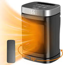 Small Portable Space Heater for Indoor Use - with 70°Rotating Feature, JIBUFI 1500W PTC Electric Heater, Rapid and Safe Heating, Remote Control, 1-12 Hr Timer for Bedroom, Office by CozyNest Decor