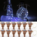 YJFWAL Upgraded 12 Pack Solar Wine Bottle Lights, 20 LEDs Waterproof Copper Light, Bottle Light Fairy Cork String Lights for Yard Patio Decor, DIY Birthday Gift for Mom Grandma Girlfriend(Cool White) by CozyNest Decor