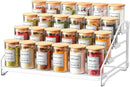 RCHYFEED Spice Rack Organizer for Cabinet, 4 Tier Spice Organization for Cabinet Depth Adjustable,Tierd Spice Rack Seasoning Organizer for Kitchen Countertop Pantry, Metal(1 Pack) by CozyNest Decor