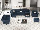Belffin Modular Sectional Sofa with Ottomans Velvet Reversible Sleeper Sectional Sofa with Chaise Modular Sleeper Sofa Bed with Storage Seat Blue by CozyNest Decor