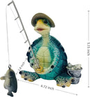 Turtle Fishing Decor, Summer Garden Statues, Nautical Coastal Beach Decorations, Home Office Decor Gifts, Bookshelf Desk Bathroom Tabletop Statue Ornament (Turtle Fishing) by CozyNest Decor