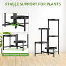 iDavosic.ly 5 Tier Large Plant Stand Indoor with 10 Inch Wide Tray, Tiered Corner Metal Outdoor Flower Display Holder Shelf, Folding Tall Rack for Patio Porch Living Room, Modern Black by GreenHaven Gardens