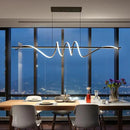 Modern Ceiling Chandelier Light, Acrylic Anti Flicker Pendant Lamp with Remote Control Dimmable 3 Color Mode & Brightness (Warm Cool Neutral Light) for Kitchen Bar（Black,57IN by CozyNest Decor